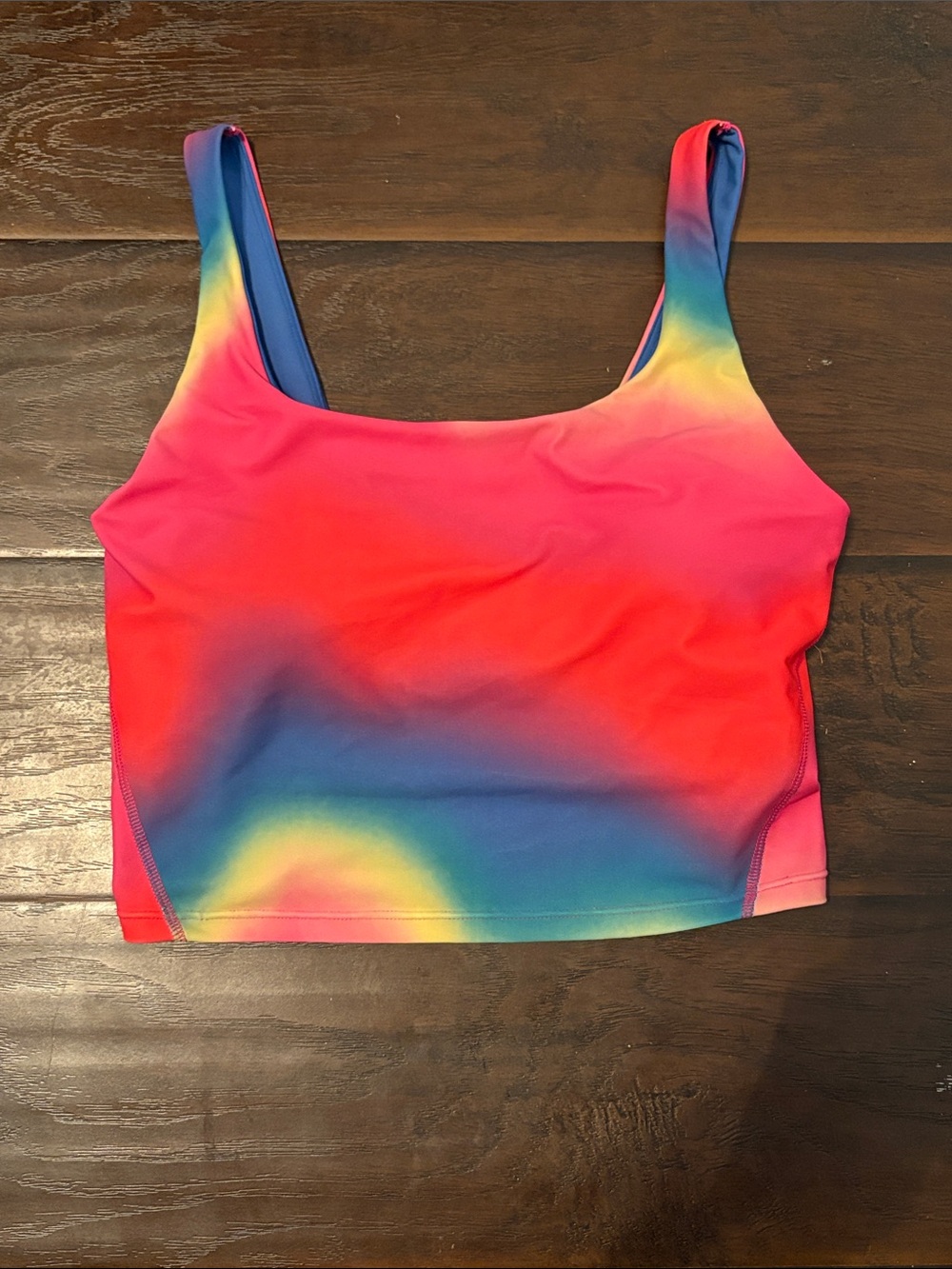 Old Navy Rainbow Ombre Sports Crop Top - Pink Multi